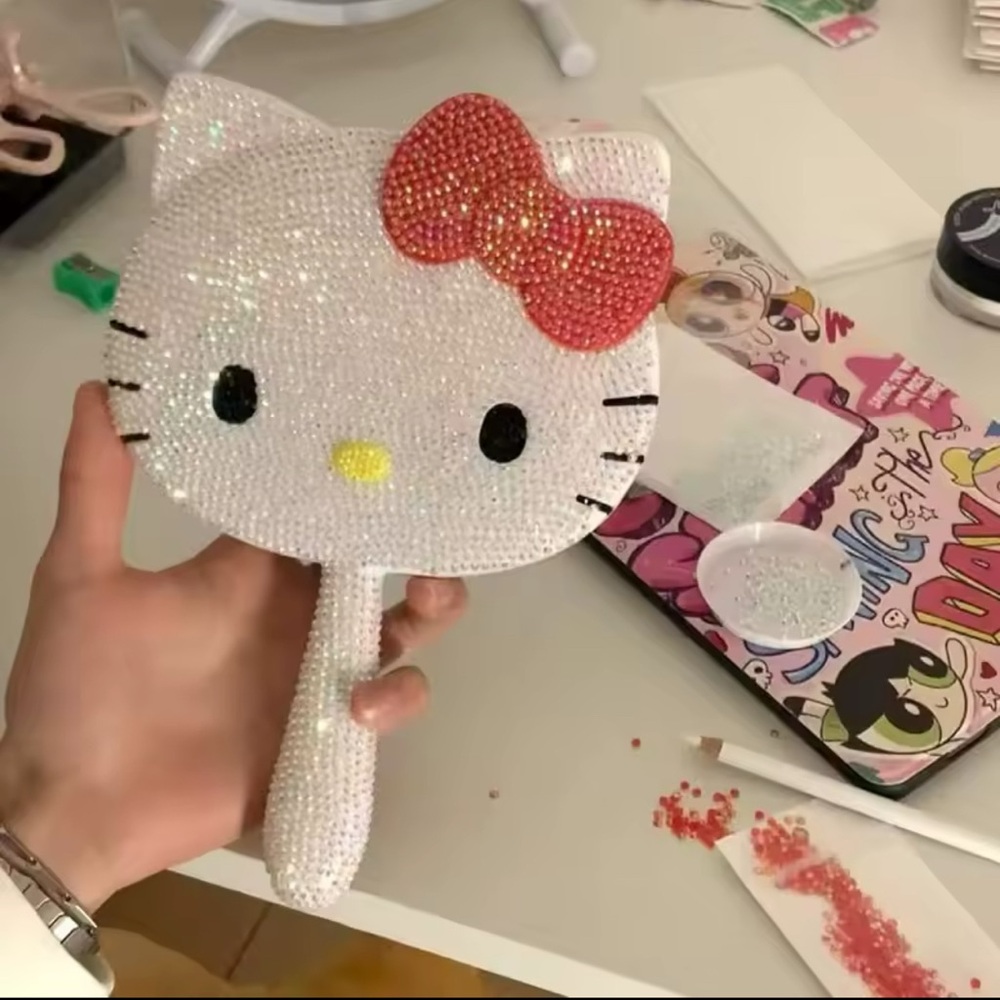 Hello Kitty Rhinestone Hand Mirror